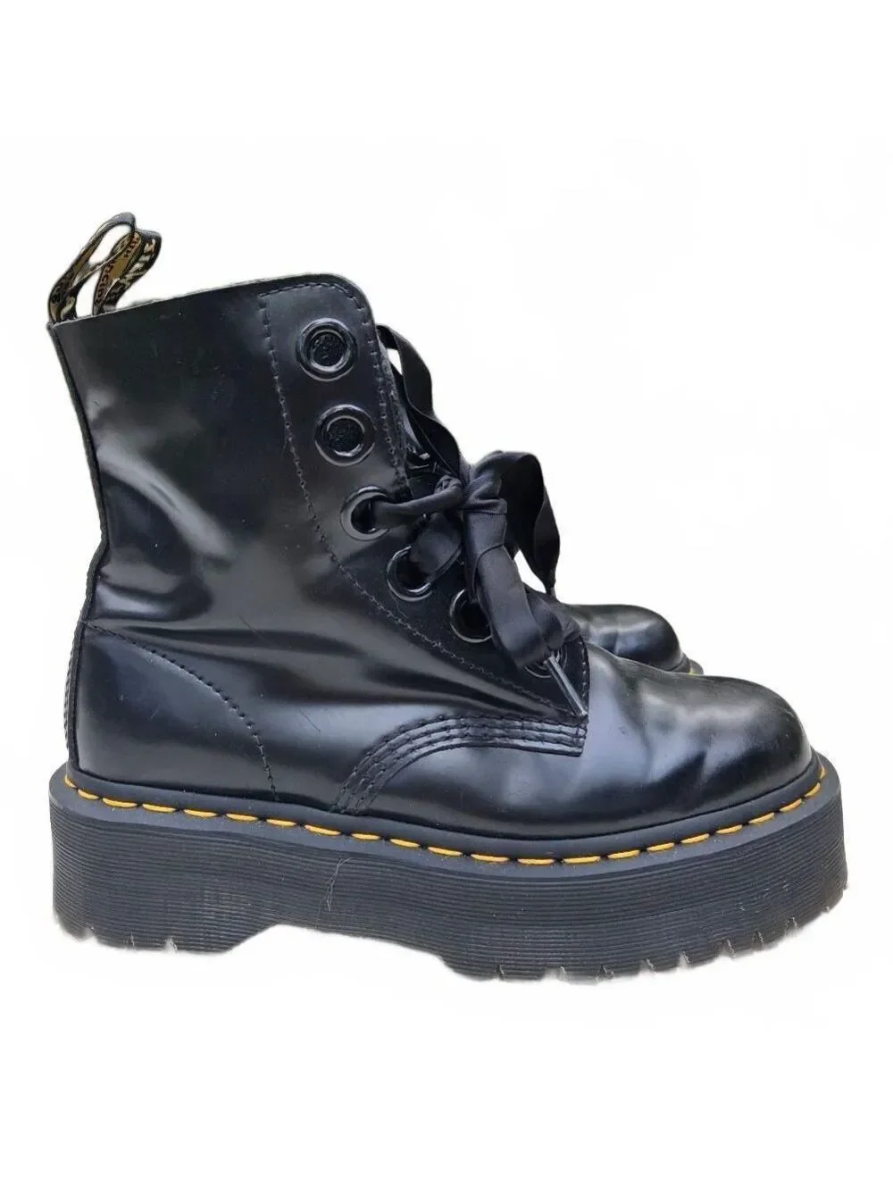 Dr. Martens Molly Platform Boots Black Leather Women’s Size US 8 / UK 6 Grunge